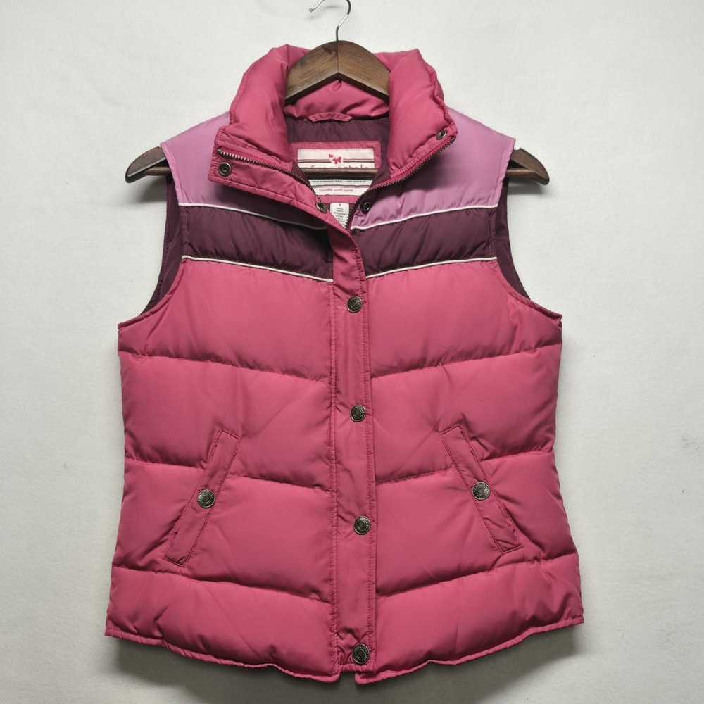 Vintage Y2K Aeropostale Down Fill Puffer Vest Size Small Colorblock Pink/Purple
